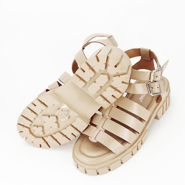 Sandale bej inchis cu talpa groasa N75-6 132 [8]