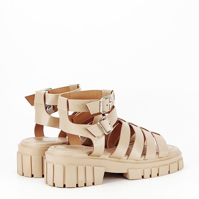 Sandale bej inchis cu talpa groasa N75-6 132 [5]