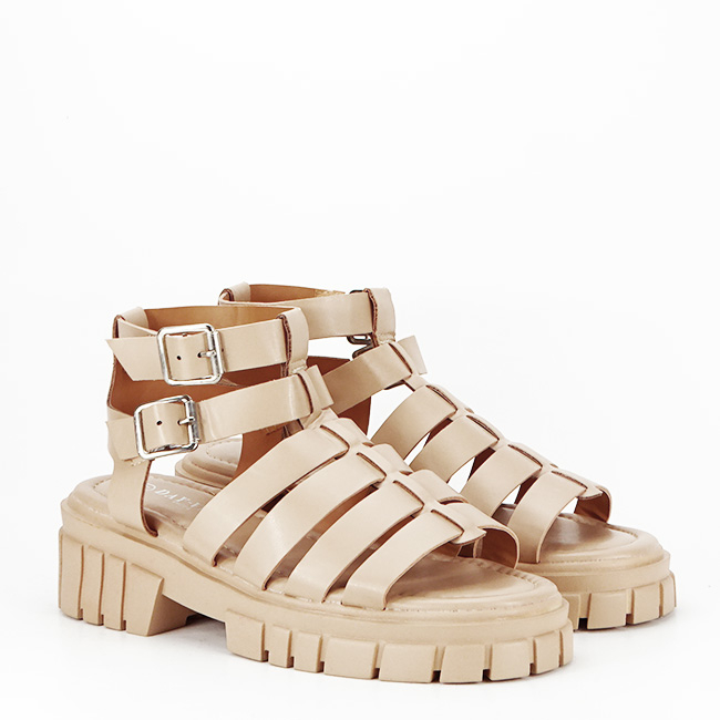 Sandale bej inchis cu talpa groasa N75-6 132 [6]