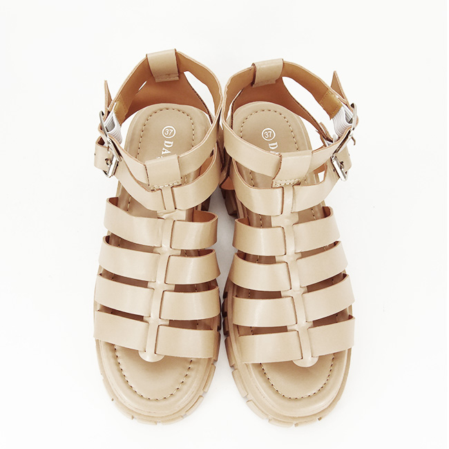 Sandale bej inchis cu talpa groasa N75-6 132 [7]
