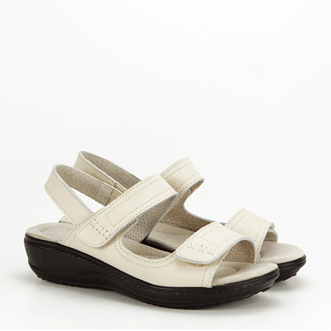 Sandale crem din piele naturala DLNY7855 129 Confort [3]