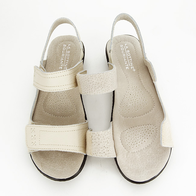 Sandale crem din piele naturala DLNY7855 129 Confort [4]