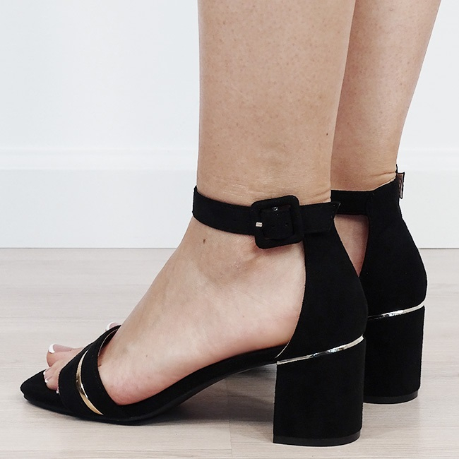 Sandale elegante negre cu toc comod FF-11 M12 [3]