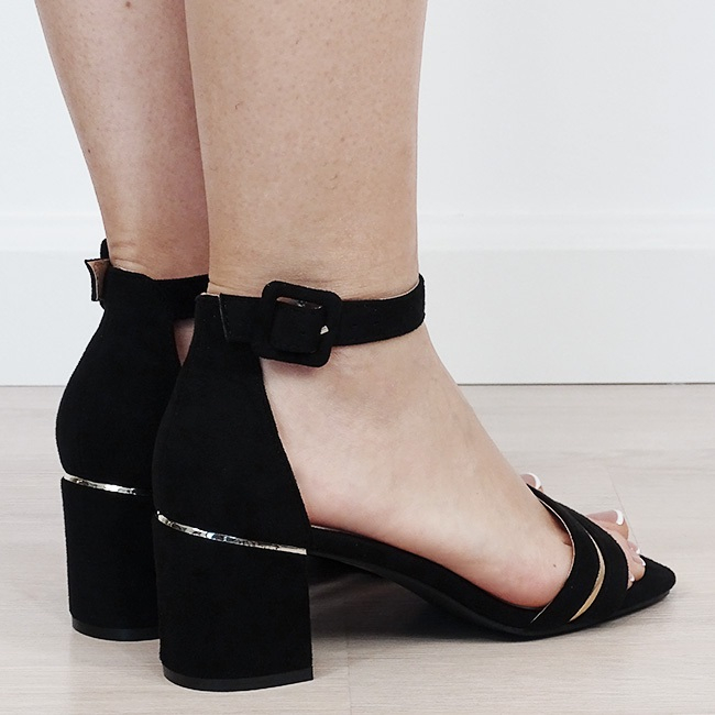 Sandale elegante negre cu toc comod FF-11 M12 [5]