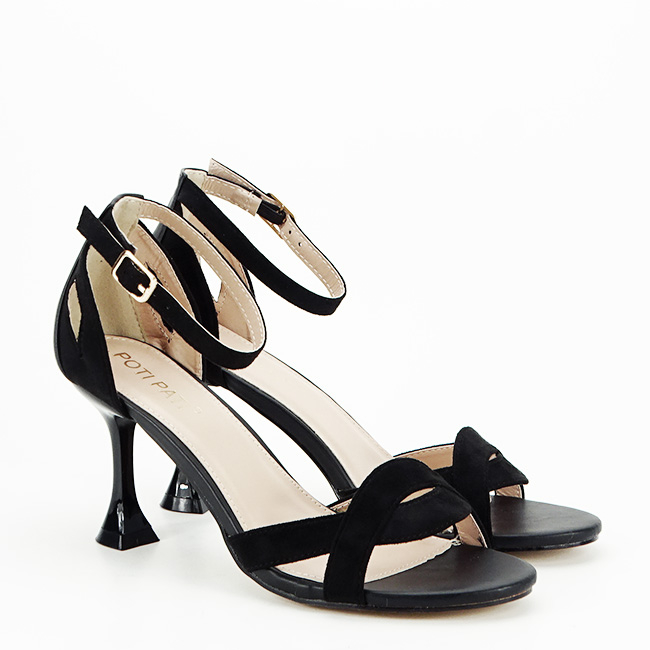 Sandale elegante negre cu toc conic OR141 [6]