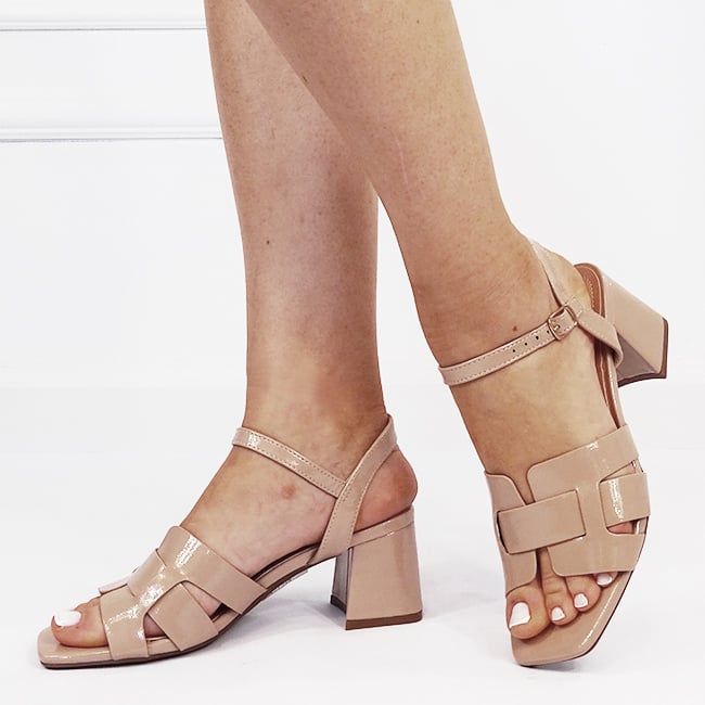 Sandale elegante nude cu toc masiv BYX9232 M12