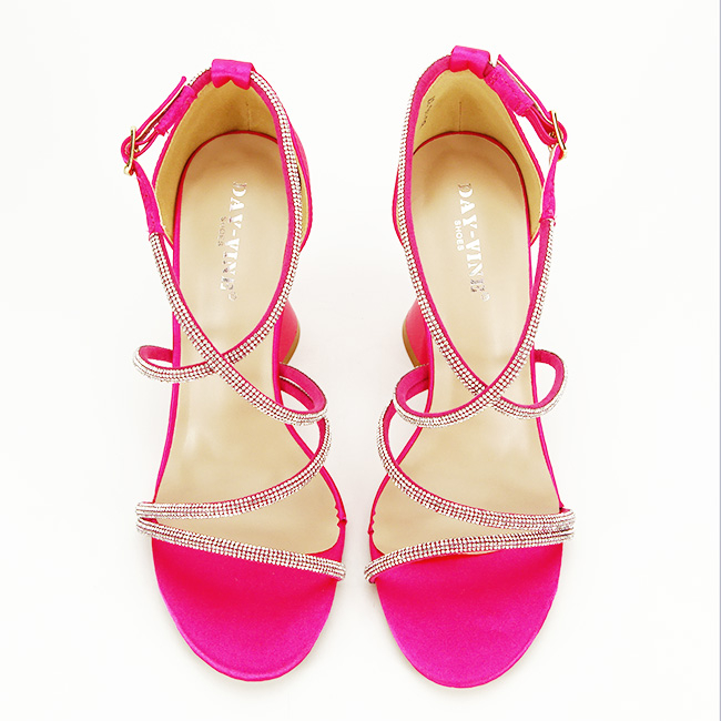 Sandale fucsia elegante cu toc conic BD116 130 [5]