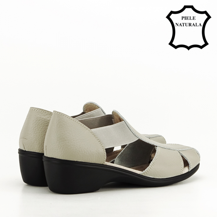 Sandale gri din piele naturala Calypso [4]