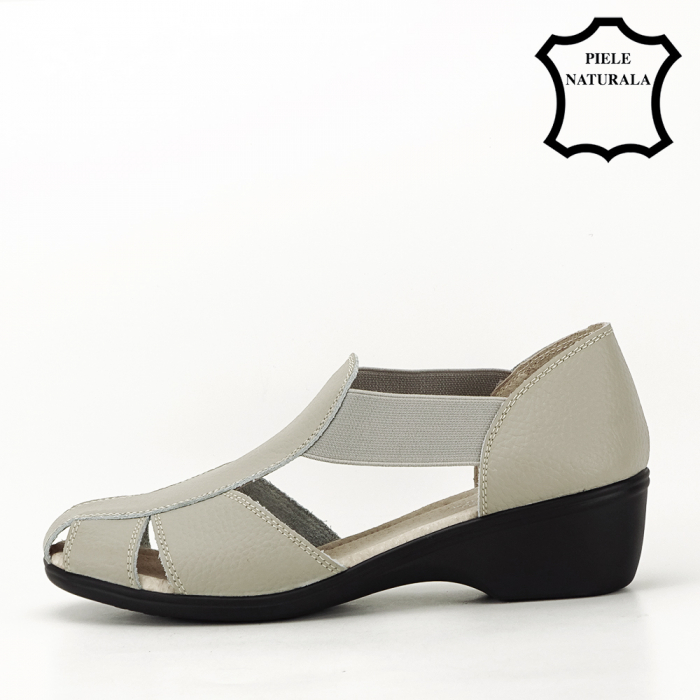 Sandale gri din piele naturala Calypso [2]