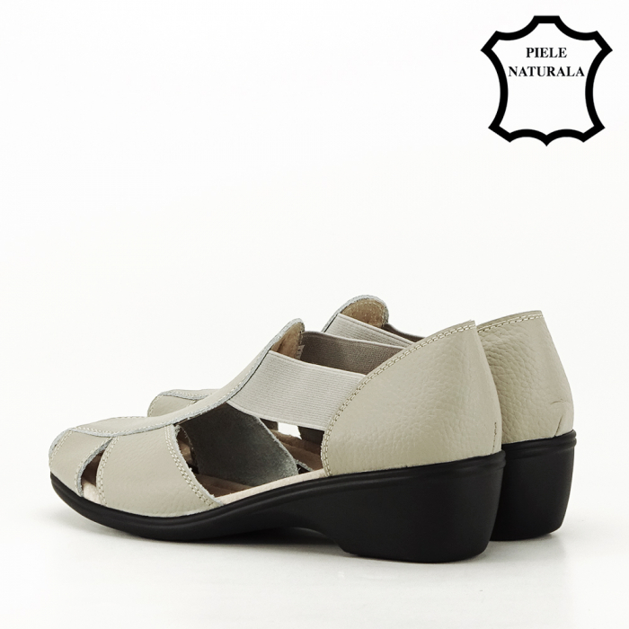 Sandale gri din piele naturala Calypso [6]