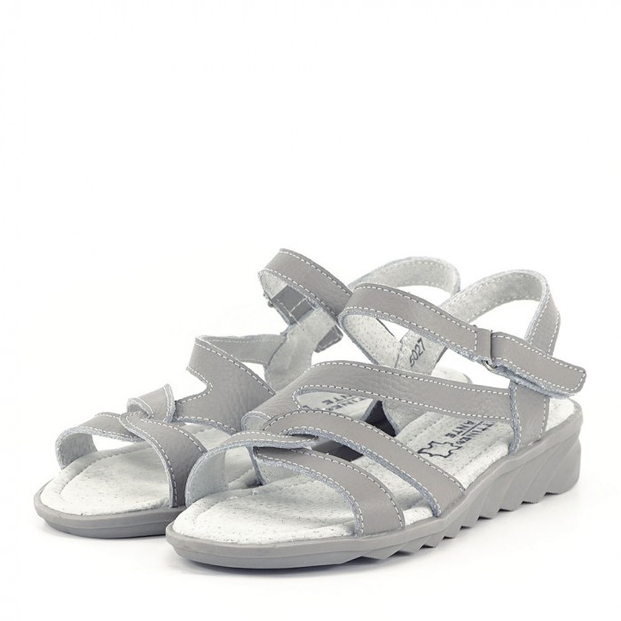 Sandale gri din piele naturala Suzana M5
