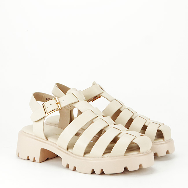 Sandale late bej cu talpa groasa 8067 129 [6]