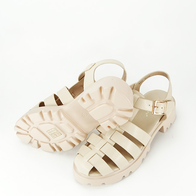 Sandale late bej cu talpa groasa 8067 129 [8]