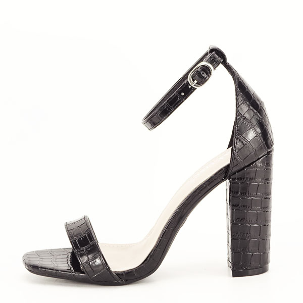 Sandale negre cu imprimeu Frida 132