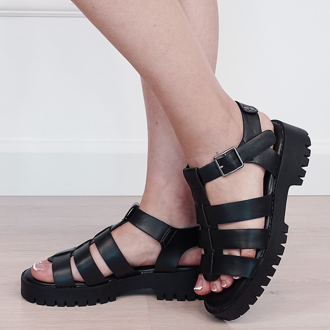 Sandale negre cu talpa groasa 5884 128 [2]