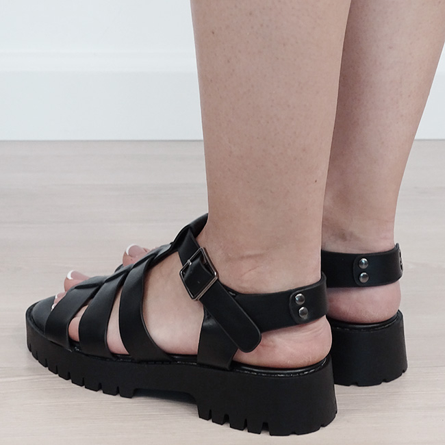 Sandale negre cu talpa groasa 5884 128 [3]