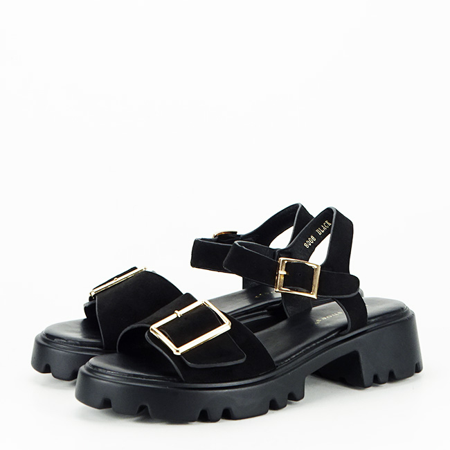 Sandale negre cu talpa groasa 8068 128 [2]