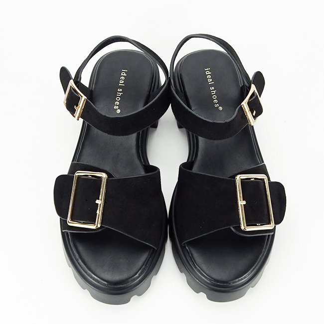 Sandale negre cu talpa groasa 8068 128 [7]