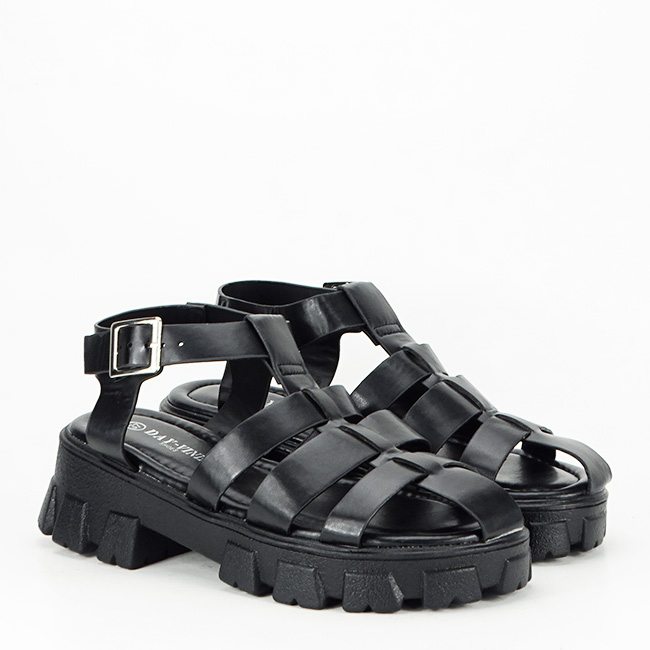Sandale negre cu talpa groasa N75-5 130 [6]