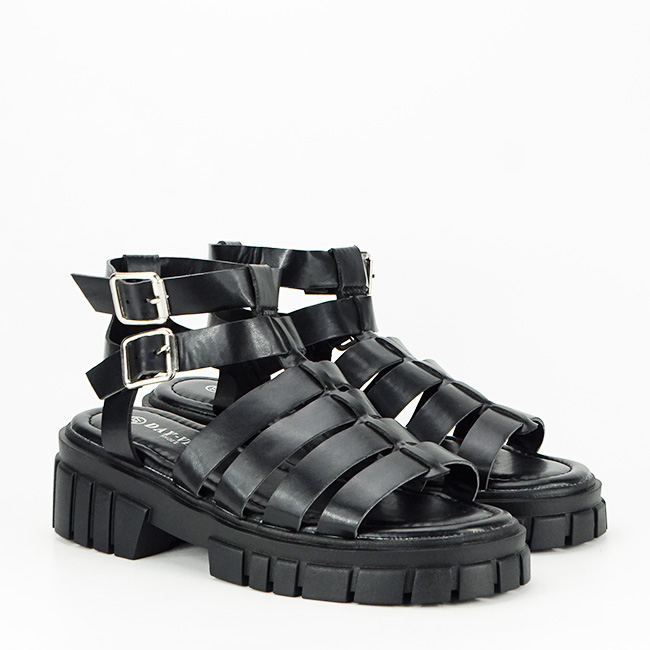 Sandale negre cu talpa groasa N75-6 132 [6]