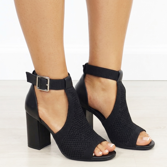 Sandale negre elegante cu design impletit 8753 M12 [6]