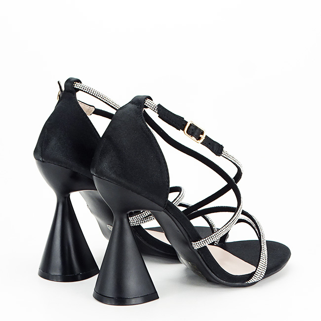 Sandale negre elegante cu toc conic BD116 130 [6]