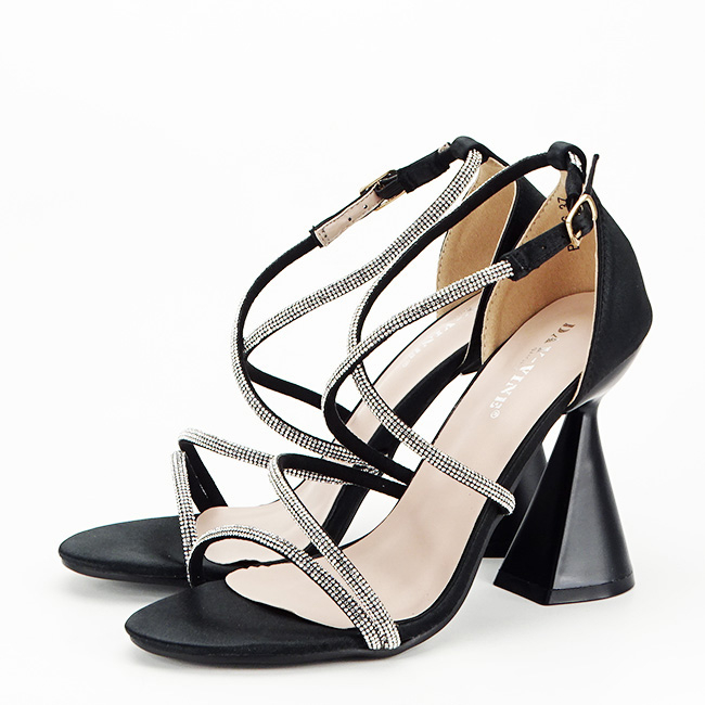 Sandale negre elegante cu toc conic BD116 130 [2]