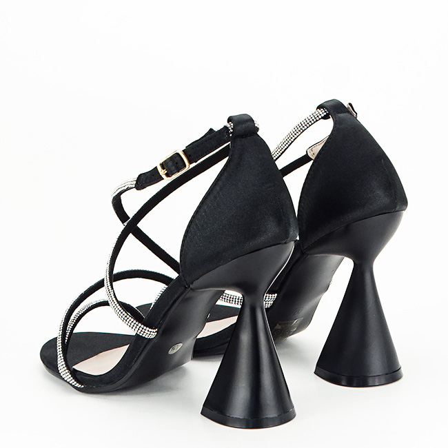 Sandale negre elegante cu toc conic BD116 130 [4]