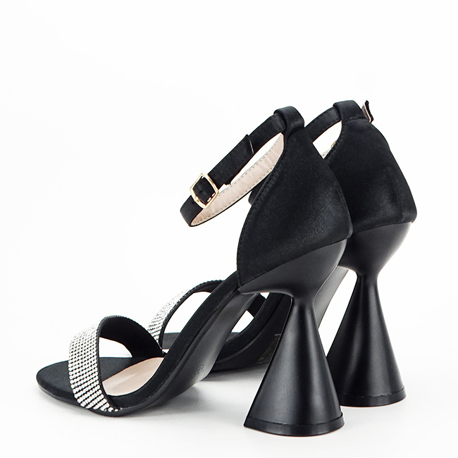 Sandale negre elegante cu toc conic BD117 129 [5]