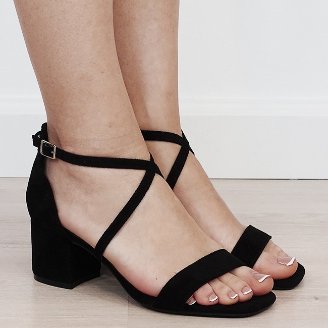 Sandale negre elegante cu toc mic 6895 M12 [6]