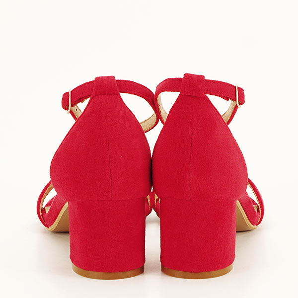 Sandale rosii din velur Lorena [6]