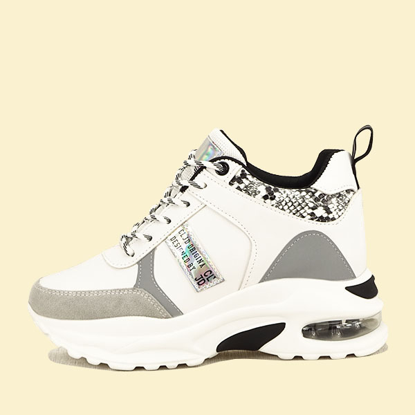 Sneakers alb cu gri High-Top Marta