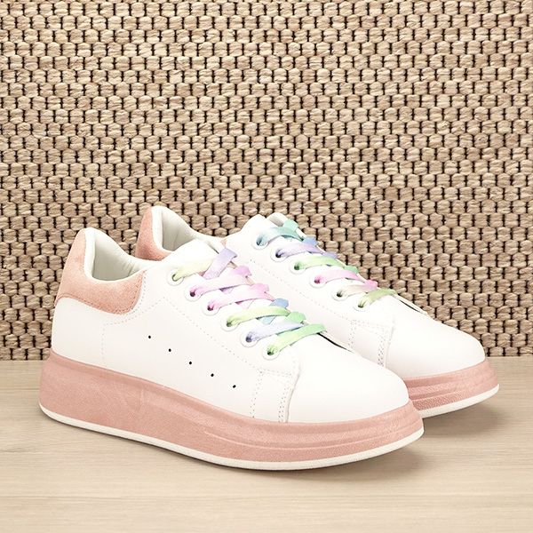 Sneakers alb cu roz Britney [3]