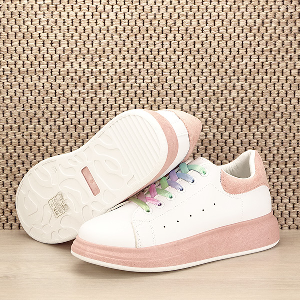 Sneakers alb cu roz Britney [8]