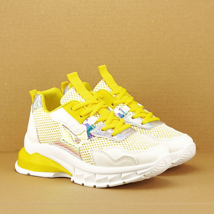 Sneakers albi cu galben Taylor M3 [3]