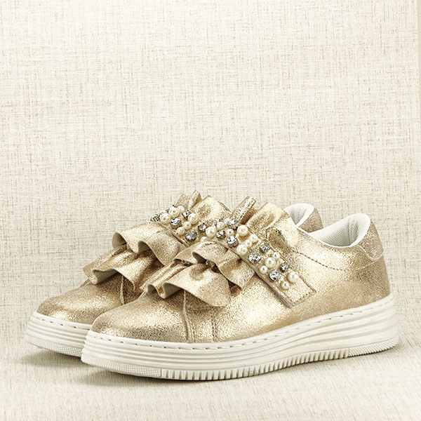 Sneakers auriu cu perle Gloria [3]