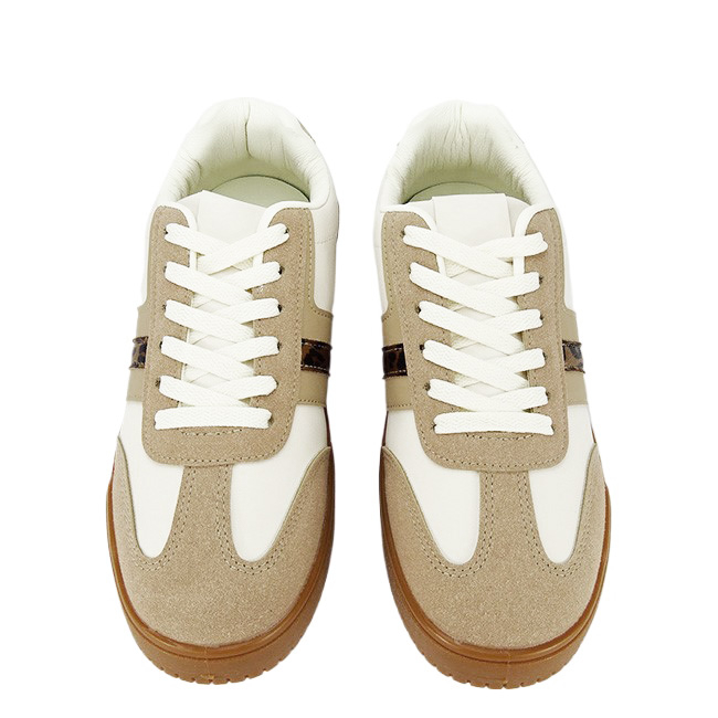 Sneakers bej/alb cu talpa groasa 8921 M2 [4]