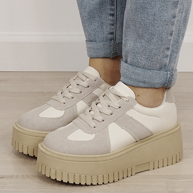 Sneakers bej cu platforma 8979 M3 [2]