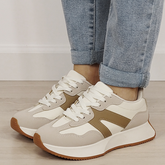 Sneakers bej cu talpa groasa 8917 M2 [2]