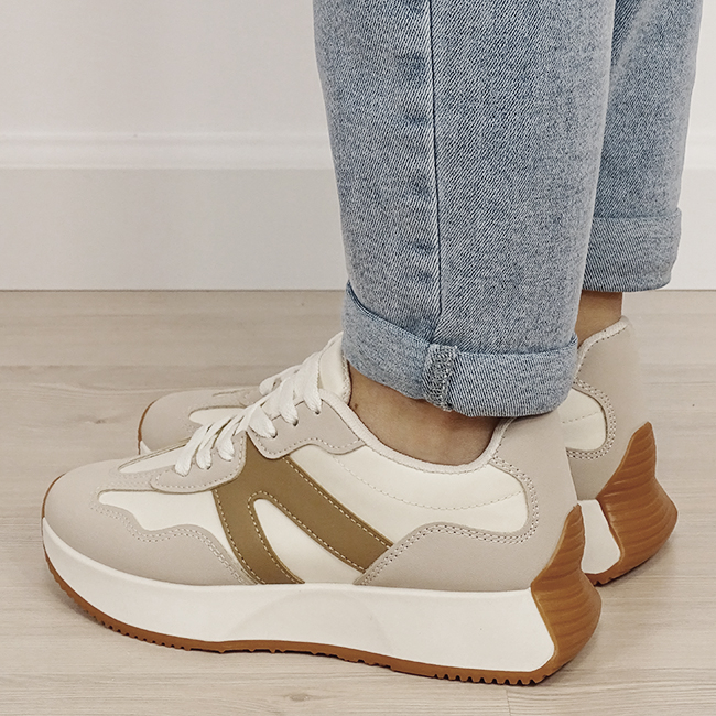 Sneakers bej cu talpa groasa 8917 M2 [3]