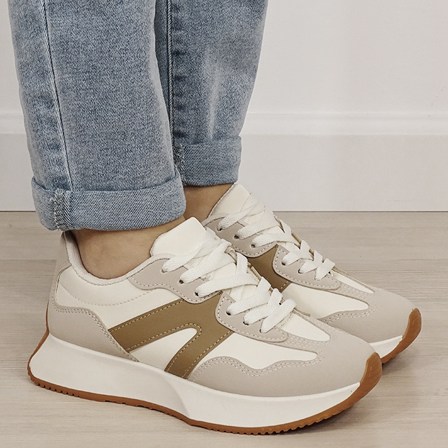 Sneakers bej cu talpa groasa 8917 M2 [6]