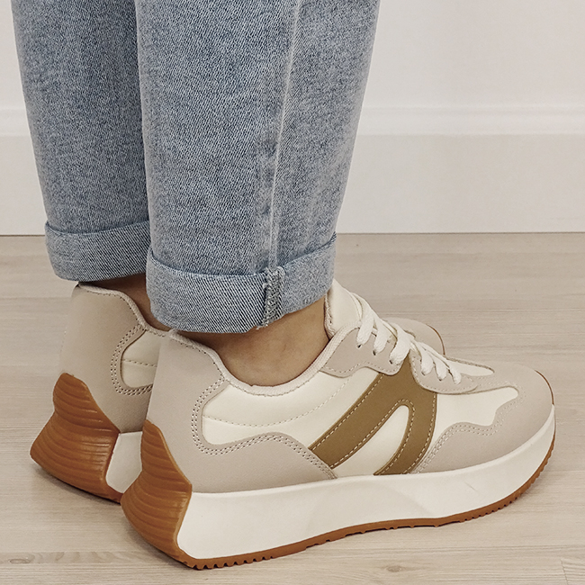 Sneakers bej cu talpa groasa 8917 M2 [5]