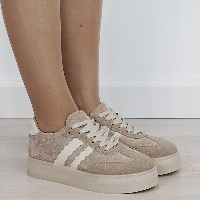 Sneakers bej cu talpa groasa 9059 M2 [6]