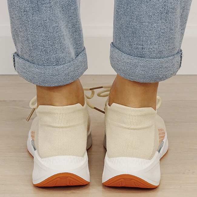 Sneakers bej tip soseta cu platforma 7561 M4 [4]