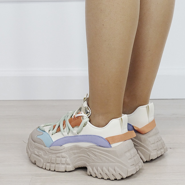 Sneakers dama multicolor cu platforma inalta 7576 M3 [3]