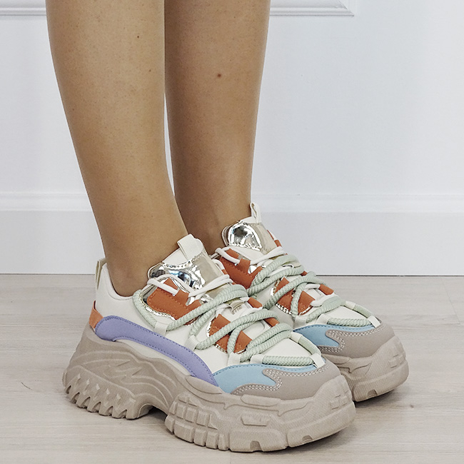 Sneakers dama multicolor cu platforma inalta 7576 M3 [6]