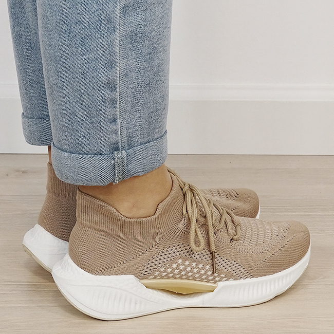 Sneakers kaki tip soseta cu platforma 7561 M4 [5]