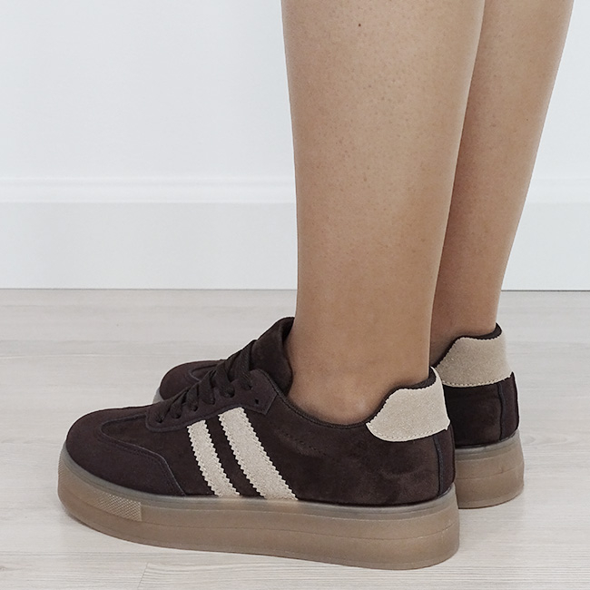 Sneakers maro cafeniu cu talpa groasa 9059 M2 [3]