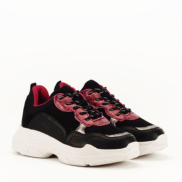 Sneakers negru cu rosu Gabriela [4]