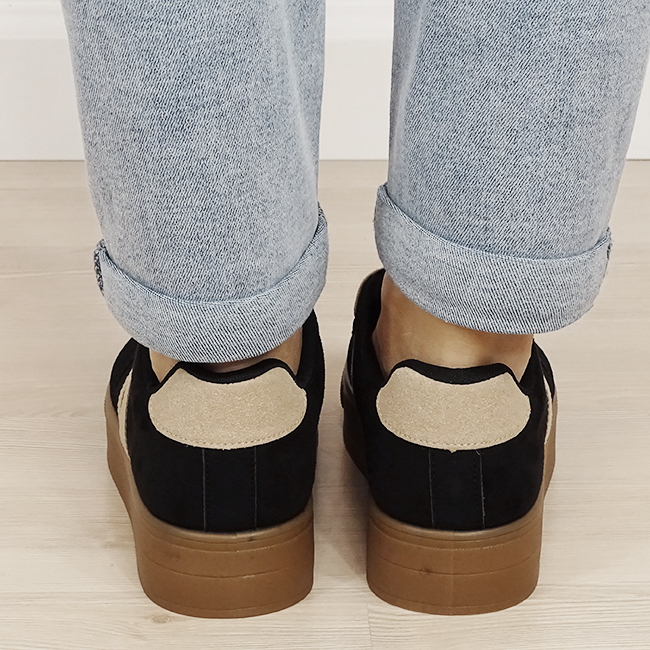 Sneakers negri cu talpa groasa 9059 M2 [4]